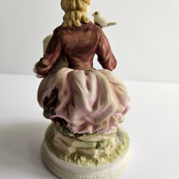 Andrea by Sadek Porcelain Figurine Lady with Bird and Mandolin – 6.5” Victorian - Picture 5 of 12